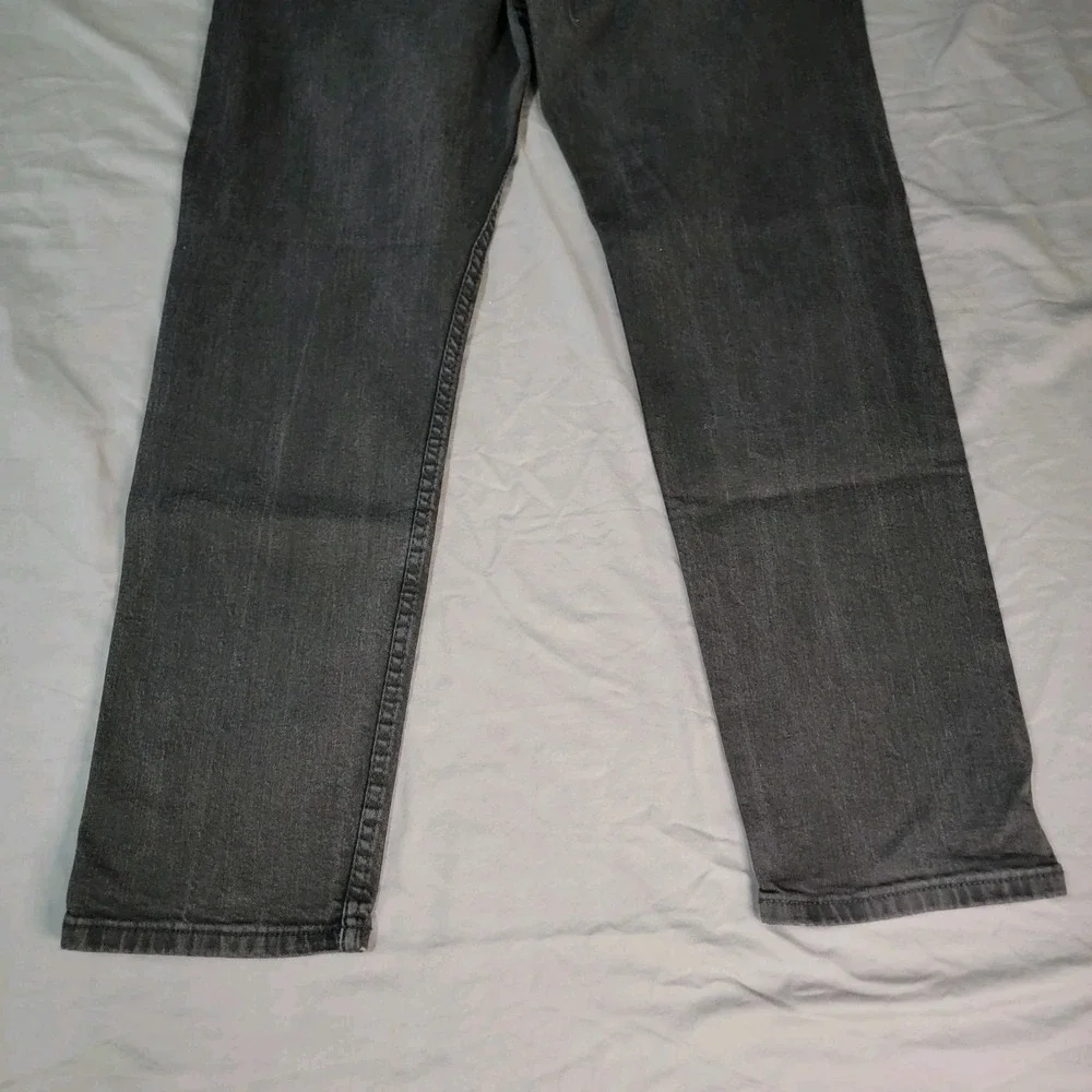 Levis 501 Jeans Men's 36x32 Black Dark Wash Straight Leg Flat Front Zip Closure‎